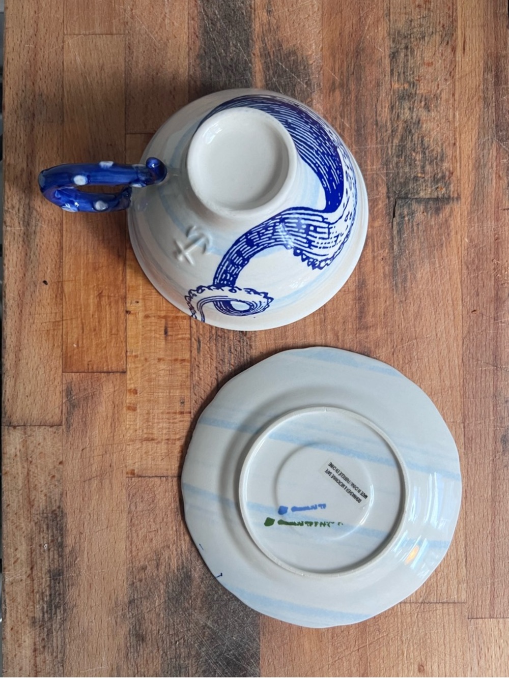 Anthropologie “From the Deep” Octopus Teacup & Saucer. Unused - Picture 7 of 8